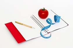 diet, notepad, pencil