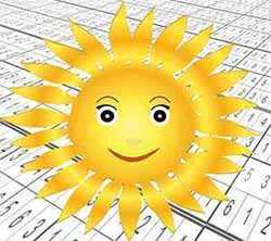 sun, numbers